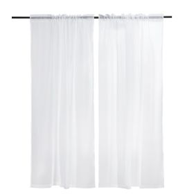 Sheer Curtains, 84 inches Long, 2 Panels Set Sheer White Curtains, Each 52" W x 84" L, Dual Rod Pocket Installation
