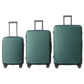 Luggage Sets ABS Hardshell 3pcs Luggage, Lightweight Durable Suitcase sets Spinner Wheels Suitcase with TSA Lock 20''24''28'' Available(Dark Gree