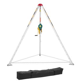 Confined Space Tripod Kit, Heavy Duty Rescue Tripod Lifting Hoist 2600 lbs Winch, 4.76 ft Adjustable Legs, 98.5 ft Cable Portable Kit