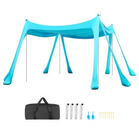 Beach Tent Sun Shelter, UPF50+ Sun Protection, 6.6 ft Tall, 10 x 10 ft, Easy Pop Up Beach Canopy with Sandbags, Stability Poles, Sand Shovels