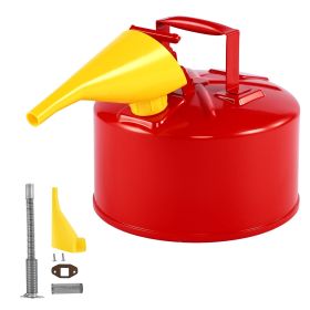 Safety Gas Can, 2.5 Gallon Type I Red Safety Can for Gasoline with Stainless Steel Flame Arrester, Self-Closing Lid, and PE Funnel