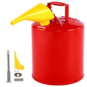 Safety Gas Can, 5 Gallon Type I Red Safety Can for Gasoline with Stainless Steel Flame Arrester, Self-Closing Lid, and PE Funnel