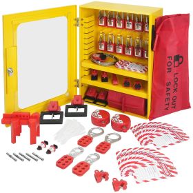 Electrical Lockout Tagout Kit, 59 PCS Safety Lockout Tagout Station With Padlocks, Hasps, Tags, Ties, Plug Lockout, Circuit Breaker Lockouts
