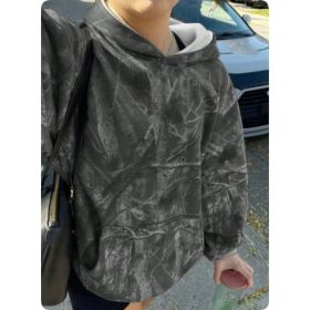 Hoodie Hot Sale Long Sleeve Jungle Maple Leaf Branches (Option: Grey-M)