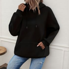 Women's Loose And Fashionable Casual Hoodie (Option: Black-L)