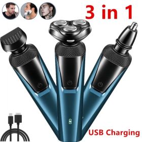 Electric Beard Nose Ear Trimmer Mens Shaver Razor Waterproof Pop-Up Wet Dry Cordless Must Provide A Hazardous Materials Shipping Label For Self-p (Option: Blue)