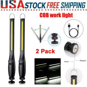 LED USB Rechargeable Work Light Magnetic Flashlight Flexible Cordless Torch Automotive Inspection Emergency Light Must Provide A Hazardous Materi (Option: 2PCS)