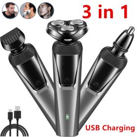 Electric Beard Nose Ear Trimmer Mens Shaver Razor Waterproof Pop-Up Wet Dry Cordless Must Provide A Hazardous Materials Shipping Label For Self-p (Option: Gray)