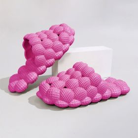 Women's Solid Ultra Cushioned Bubble Slides; Bubble Slippers (Color: Rose Red, size: 10.5-11.5)