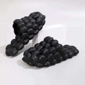 Women's Solid Ultra Cushioned Bubble Slides; Bubble Slippers (Color: Black, size: 9-10)