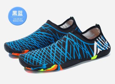 2022 Sports Water Sneakers Unisex Swimming Aqua Seaside Slippers Surf Upstream Light Quick-Drying Beach Water Shoes (Color: Bu, Shoe Size: 37)