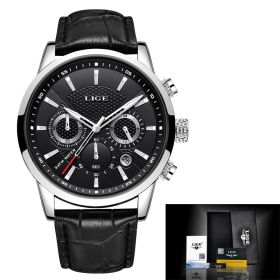 Watches Mens 2022 Top Brand Luxury Casual Leather Quartz Men's Watch Business Clock Male Sport Waterproof Date Chronograph (Color: black rose3)