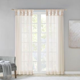 Twisted Tab Voile Sheer Window Pair (Color: as Pic)