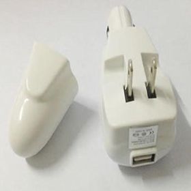 DUAL CHARGER 2 in 1 Car and Wall Charger with USB port (Color: Black)