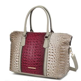 MKF Collection Raven Faux Crocodile-Embossed Vegan Leather Women's Duffle Bag by Mia K (Material: Vegan Leather, Color: Grey)